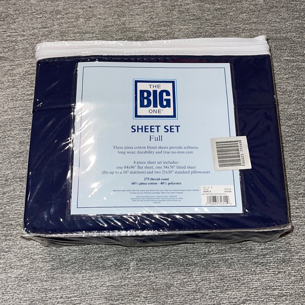 The Big One Full Size Sheet Set Navy